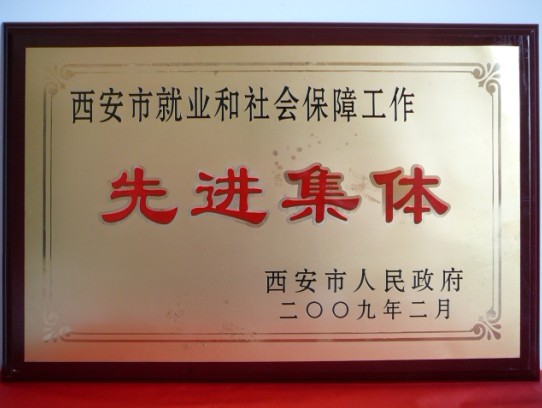 2009年2月，被西安市政府評為西安市就業(yè)和社會保障工作先進(jìn)集體